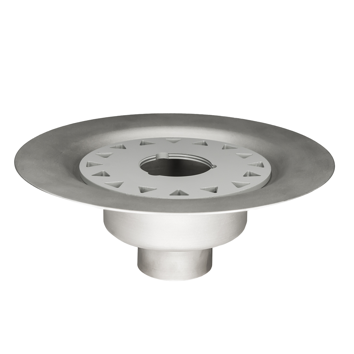 Infinity Drain® BFS22 Bonded Flange Stainless Steel Drain 2" Throat, 2" No Hub Outlet