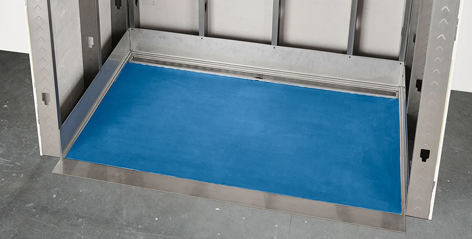 Infinity Drain — Inspiration — Stainless Still Shower Base Installation Process — Stainless Steel Shower Base with Framing