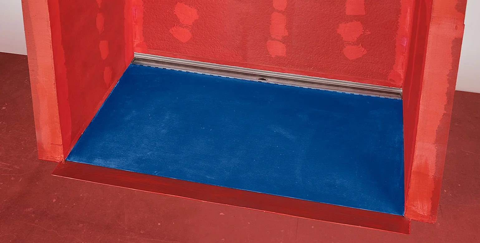 Infinity Drain — Inspiration — Stainless Still Shower Base Installation Process — Walls and Waterproofing